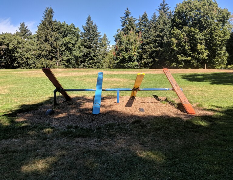 Woodstock Park a fringe of the play area. 